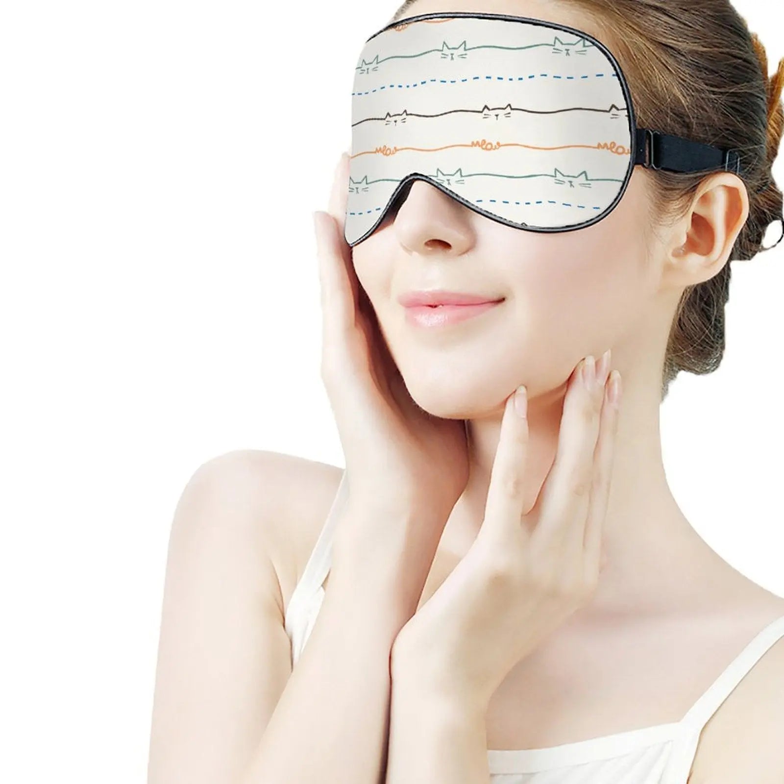 Kitty Stripes Sleeping Mask - Sleeping Cutie
